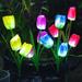 SolarEra Solar Powered Tulip Flower Lights Garden Lights 4 Colors LED Waterproof Decoration Lights Holiday Xmas 4th of July Decorations for Landscape Yard Patio Walkway 4Pcs Yellow