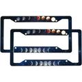 Blue License Plate Frame Starry Sky Galaxy License Plate Frame 2 Pack Set Novelty Car Plate Frame Licenses Plate Aluminum Metal License Plates Auto Car Tag for US Canada Standard License Plate Covers