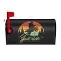 TEQUAN Retro Sunset Motorcycle Magnetic Mailbox Cover Mailbox Wraps Large Size