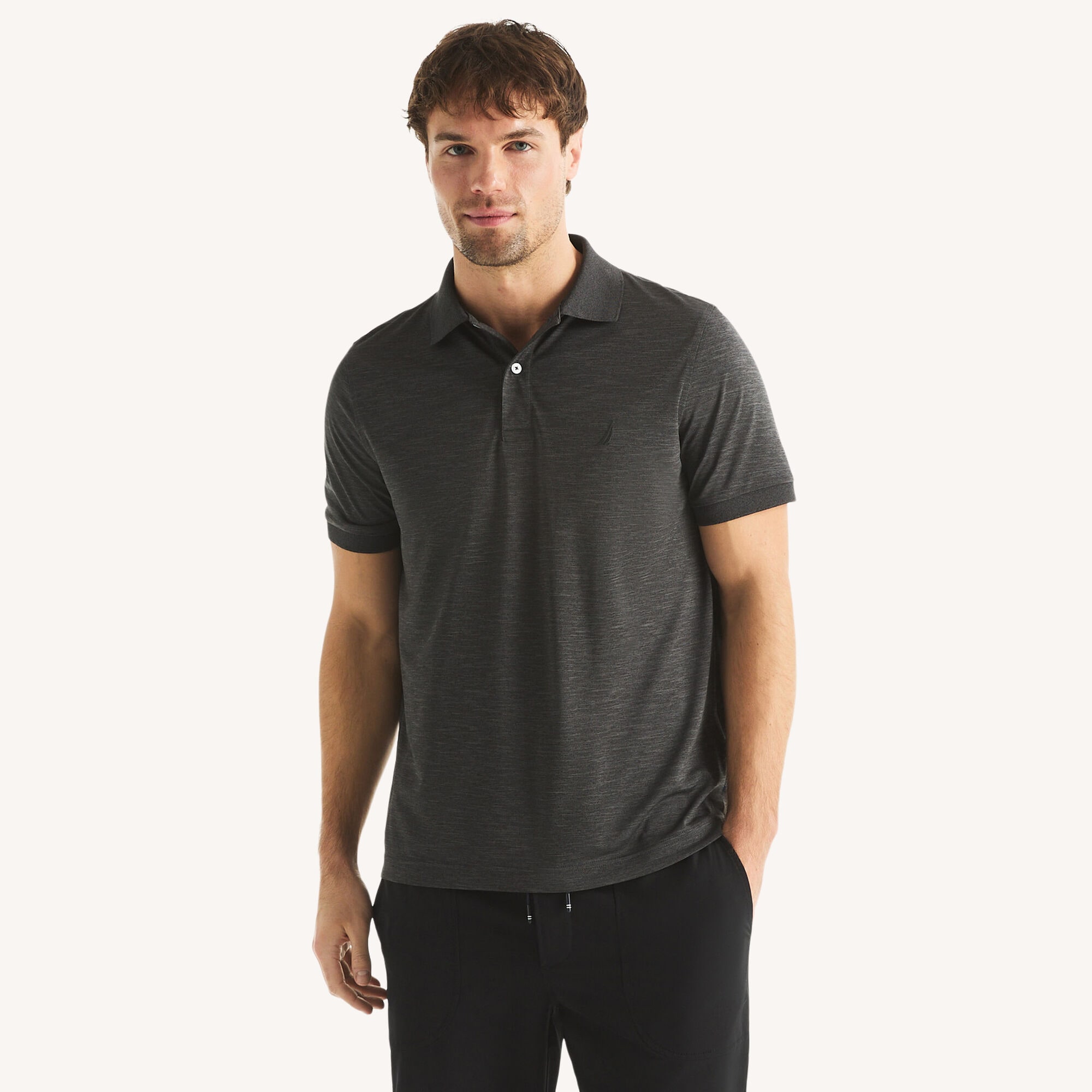 Nautica Men's Navtech Classic Fit Performance Polo 022 (Charcoal Heather), 3XL