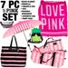 Pink Victoria's Secret Bags | 7 Pc Victoria’s Secret Set Blanket Umbrella Makeup Duffle Travel Bag Weekender | Color: Black/Pink | Size: Os