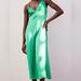 Zara Dresses | Extra Small Green Zara Midi Slip Dress | Color: Green | Size: Xs