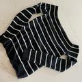 American Eagle Outfitters Sweaters | American Eagle Off The Shoulder Striped Sweater | Color: Black/White | Size: S