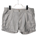 Levi's Shorts | Levis Blue And White Pin Stripe Shorts Cotton Rolled Hem Pockets Women's Size 12 | Color: Blue/White | Size: 12