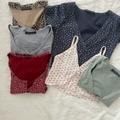 Brandy Melville Tops | Brandy Melville Patterned Zelly Tops And Amara Tops. | Color: Blue/Green/Red/Tan/White | Size: Brandy Melville One Size Fits All