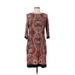 Sandra Darren Casual Dress - Sheath: Brown Print Dresses - Women's Size 6
