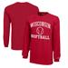 Youth Champion Red Wisconsin Badgers Icon Logo Long Sleeve Softball T-Shirt