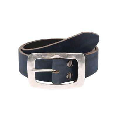 Ledergürtel, Damen, Gr. 110, blau, Rindsleder, RETTUNGSRING BY SHOWROOM 019, unifarben, klassisch,modisch, Gürtel, mit eckiger Schließe im Vintage-Look Image