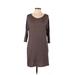 Altar'd State Casual Dress Scoop Neck 3/4 sleeves: Tan Color Block Dresses - Women's Size Small