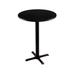 Holland Bar Stool Bar Height Pedestal Dining Table Wood/Metal in Black/Brown | 42 H x 30 W x 30 D in | Wayfair 211-2242BW30R