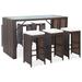 Latitude Run® Patio Bar Set 7 Piece Outdoor Bar Table & Chairs Poly Rattan Glass in Brown | Wayfair 7DE7B902920F4D009D5A7BB4A61A57D0