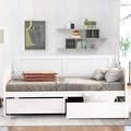Wildon Home® Modern Minimalist Design Twin Size en Daybed w/ Two Drawers On Wheels, For Indoor Use in White | 39.62 H x 42.26 W x 78.26 D in | Wayfair