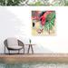 Bay Isle Home™ Paityn James Mazzotta 'Cool Flamingoes' Outdoor Canvas All-Weather Canvas, Wood in Black | 35 H x 35 W x 1.5 D in | Wayfair