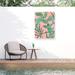 Bay Isle Home™ Braylen Melissa Wang 'Pink & Green Birds of Paradise I' Outdoor Canvas All-Weather Canvas, in White/Black | Wayfair