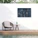 Red Barrel Studio® Silvia Vassileva 'Indigo Floral I' Outdoor Canvas All-Weather Canvas, Wood in White | 30 H x 47 W x 1.5 D in | Wayfair