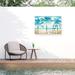 Bay Isle Home™ Michael Mullan 'Beachscape Palms w/ Chair' Outdoor Canvas All-Weather Canvas, Wood | 12 H x 19 W x 1.5 D in | Wayfair