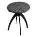 Foundry Select Manufactured Wood Accent Stool Polyester/Wood/Upholstered in Black/Brown/Gray | 17.7 H x 15 W x 15 D in | Wayfair