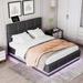 Ivy Bronx Kinzel Queen Platform Bed Upholstered/Faux leather in Black | 44.8 H x 64.9 W x 83 D in | Wayfair 48E287B001934CDFAEB444D811CD9B6E