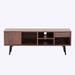 George Oliver Mid-Century Modern Low Profile Media Console TV Stand in Brown | Wayfair 2658D65B55C44047AE2AF6579B676D09