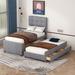 Harriet Bee Heding Storage Platform Bed Upholstered in Gray | 56.25 H x 80.75 W x 80.5 D in | Wayfair 05A45FA0B7964630BD5168E87577AA23