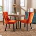 House of Hampton® dining chairs, modern dining chairs, kitchen chairs Wood/Upholstered/Velvet in Orange | 37.4 H x 25.5 W x 19.7 D in | Wayfair