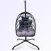 Dakota Fields Indoor/Outdoor Swing Egg Chair w/ Stand, Wicker Rattan Folding Hanging Chair w/ C Type bracket Wicker/Rattan in Black | Wayfair