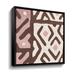 Dakota Fields Kuba Cloth I SQ I Pink & White - Floater Frame Print on Canvas Canvas, Wood in Brown/Pink | 24 H x 24 W x 2 D in | Wayfair