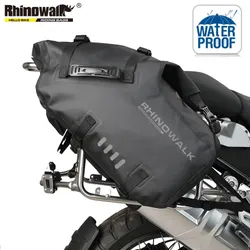 Rhinowalk sac de selle de moto 48L/28L/18L 100% étanche 2 pièces sac de selle de siège arrière latéral de moto sac sec de voyage bagages