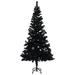 vidaXL Artificial Christmas Tree with Stand Black 7 ft PVC - 82.7"