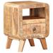 vidaXL Cabinet Nightstand Side End Table with Solid Wood Legs for Bedroom - 11.8" x 11.8" x 16.1"