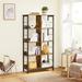 Industrial Bookshelf, 4-Tier Bookcase with 8 Cubes, Book Shelf for Office, Living Room, Rustic Brown and Black