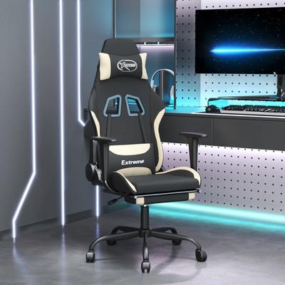 vidaXL Gaming Chair with Footrest multi color Fabric