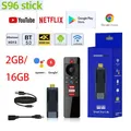 Smart TV Stick S96 avec télécommande vocale Bluetooth 2 Go + 16 Go Android TV Box AllWinner H313