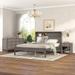 3-Piece Bedroom Sets with Antique Platform Bed, Nightstand and Dresser