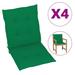 vidaXL Garden Lowback Chair Cushions 4 pcs Green 39.4"x19.7"x1.2" Oxford Fabric - 39.4" x 19.7" x 1.6"