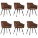 vidaXL Dining Chairs 6 pcs Brown Fabric - 21.3" x 24.4" x 31.5"