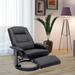 Faux Leather Manual Adjustable Swivel Lounge Chair with Footrest