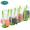 FASLMH Baggy Rack Holder for Food Prep Bag/Plastic Freezer Bag/Ziplock Bag Holder Stand Meal Planning/prep Bag Holders 4 Pack - Green