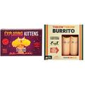 Exploding Kittens Party Pack by Card Games for Adults Teens & Kids - Fun Family Games - A Russian Roulette Card Game & Throw Throw Burrito Card Games for Adults Teens & Kids