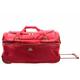 Wheeled Holdall Travel Roller Duffle Mid Size Bag Weekend Luggage HOL062 Coffee Red (Red)