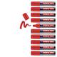 edding 390 permanent marker - red - box of 10 - wide chisel nib 4-12 mm - waterproof, quick-drying - multi-purpose marker, universal pen - for cardboard, plastic, wood, metal, glass, pebbles, canvas