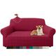 Granbest Stylish Rhombus Thick 2 Seater Sofa Cover Elastic Fashion Fabrics Couch Slipcover Loveseat Furniture Protector for Kids Pets Living Room (2 Seater, Wine Red)