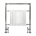 Myhomeware Traditional Heated Towel Rail Radiator - Classic Victorian Design (750mm x 950mm) (Traditional Radiator with Manual Angled Valves)