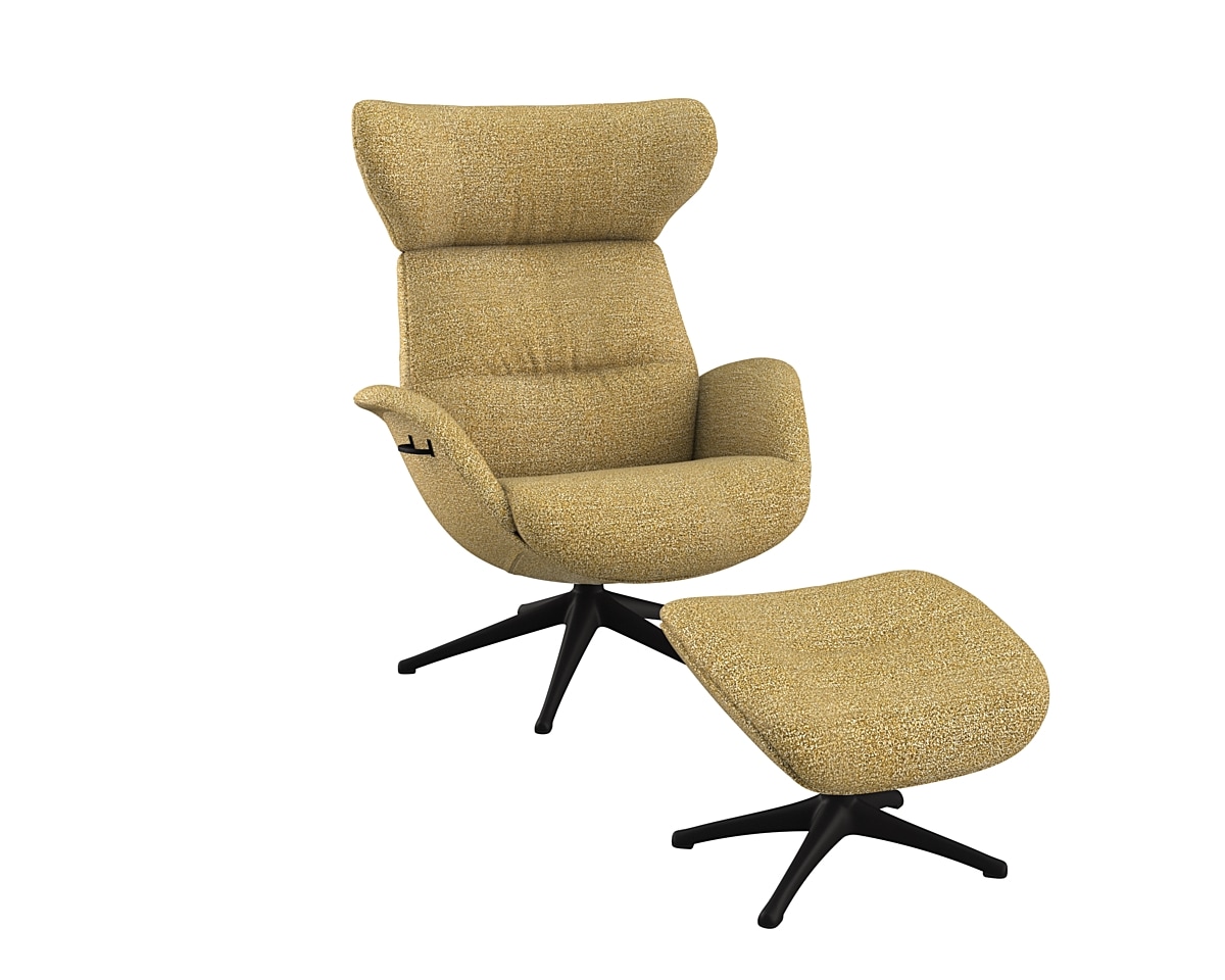 Relaxsessel FLEXLUX "Fernsehsessel More, ergonomisch, drehbar, robuster Fuß, Scandi", gelb (mustard gelb), B:90cm H:107cm T:89cm, 62% Polyester, 17% Cotton, 14% Linen, 12%Polyester, 4% Wool, Sessel, Relaxsessel, Premium Komfort, Rücken- &...