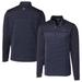 Men's Cutter & Buck Navy Houston Texans Traverse Stripe Stretch Quarter-Zip Pullover Top