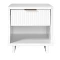 Granville Modern Nightstand 1.0 with 1 Full Extension Drawers in White - Manhattan Comfort NS-5001