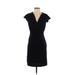 Marc New York Andrew Marc Casual Dress - Sheath V Neck Short sleeves: Black Print Dresses - Women's Size X-Small