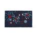 1'6"x2'6" 4Th Of July Red White And Blue Patriotic Americana Fireworks Rectangle Indoor Outdoor Coir Door Welcome Mat Blue