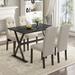 Wood Dining Table Set with Faux Marble Tabletop & 4 Chairs, 5-Piece Dining Set