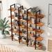 5 Tier Bookcase Home Office Open Bookshelf, Vintage Industrial Style Shelf with Metal Frame, MDF Board for Living Room, Office